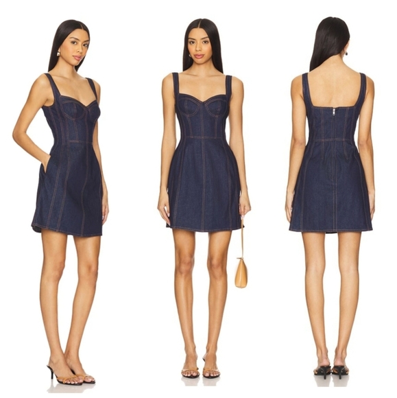 New NICHOLAS Alina Sleeveless Indigo Mini Dress With Panels New Size 6 US/Medium - Picture 1 of 11